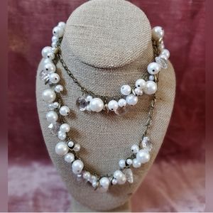 Chloe + Isabel Pear and Crystal Drops Long Necklace